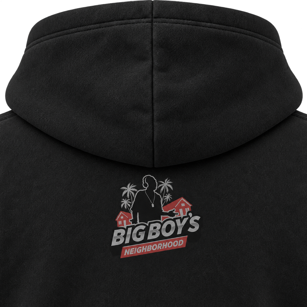 HELLOOOOO hoodie back with Big Boy's Neighborhood print